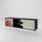PEONY WHISPER 2-Door TV Stand in Black Finish
