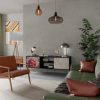 PEONY WHISPER 2-Door TV Stand in Black Finish