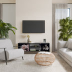 PURE BLOSSOM 2-Door TV Stand in Black Finish