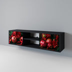 DAHLIAS AND POMEGRANATES 2-Door TV Stand in Black Finish