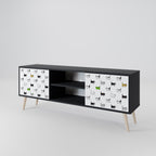 CATS COMPILATION 2-Door TV Stand in Black Finish