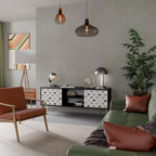 CATS COMPILATION 2-Door TV Stand in Black Finish