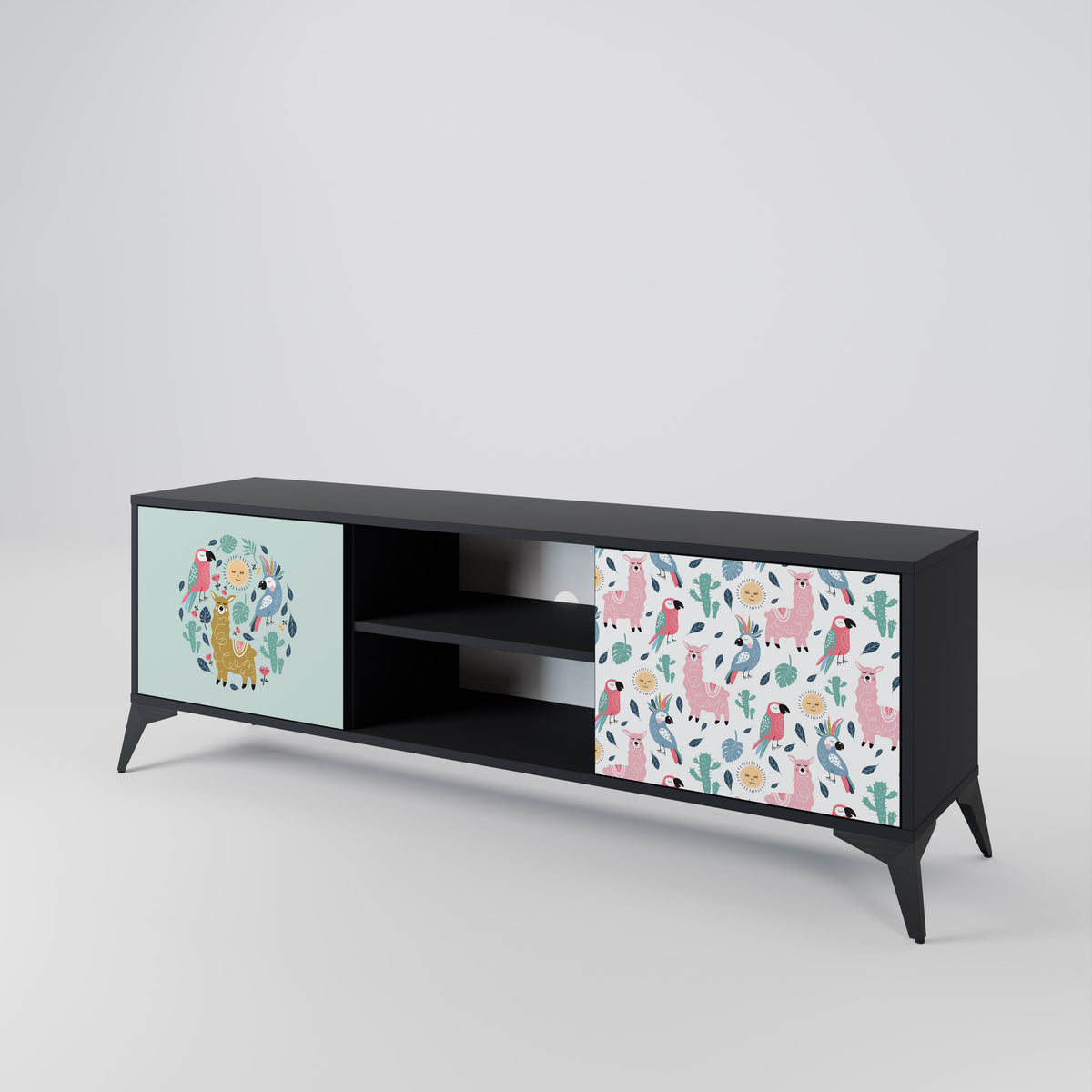COLORFUL ALPACAS 2-Door TV Cabinet