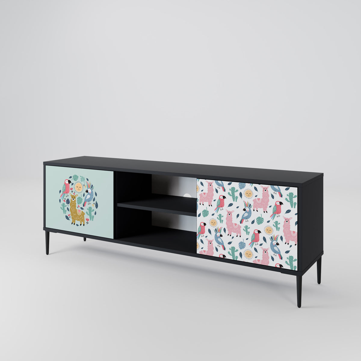 COLORFUL ALPACAS 2-Door TV Cabinet