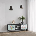 COLORFUL ALPACAS TV-Lowboard mit 2 Türen in Schwarz