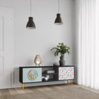 COLORFUL ALPACAS TV-Lowboard mit 2 Türen in Schwarz