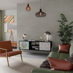 COLORFUL ALPACAS TV-Lowboard mit 2 Türen in Schwarz