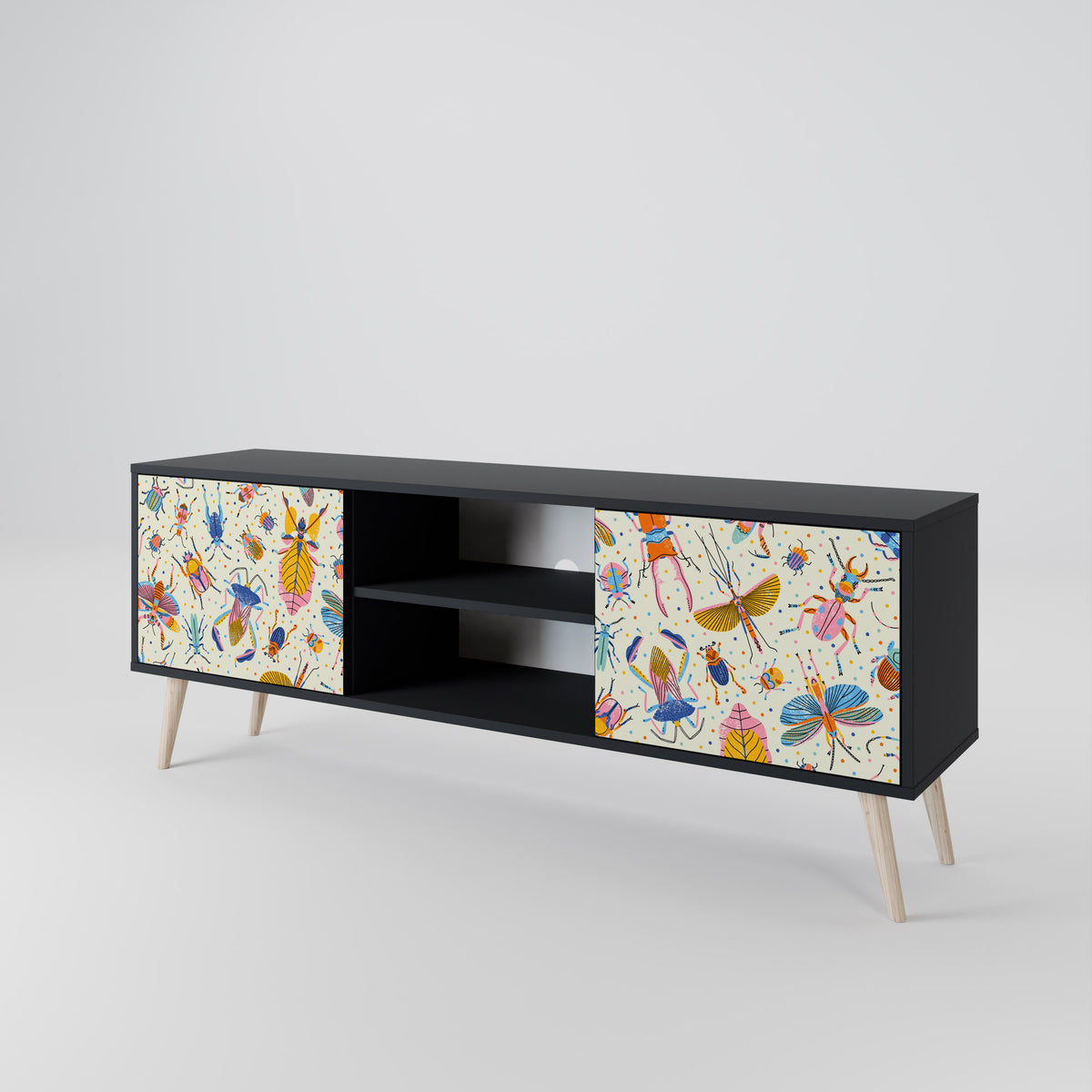 COLORFUL INSECTS 2-Door TV Cabinet