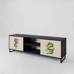 MYTHOLOGICAL CREATURES 2-Door TV Stand in Black Finish