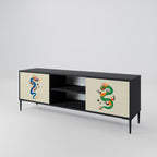 MYTHOLOGICAL CREATURES 2-Door TV Stand in Black Finish