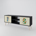 MYTHOLOGICAL CREATURES 2-Door TV Stand in Black Finish