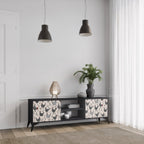 HAPPY HENS 2-Door TV Stand in Black Finish