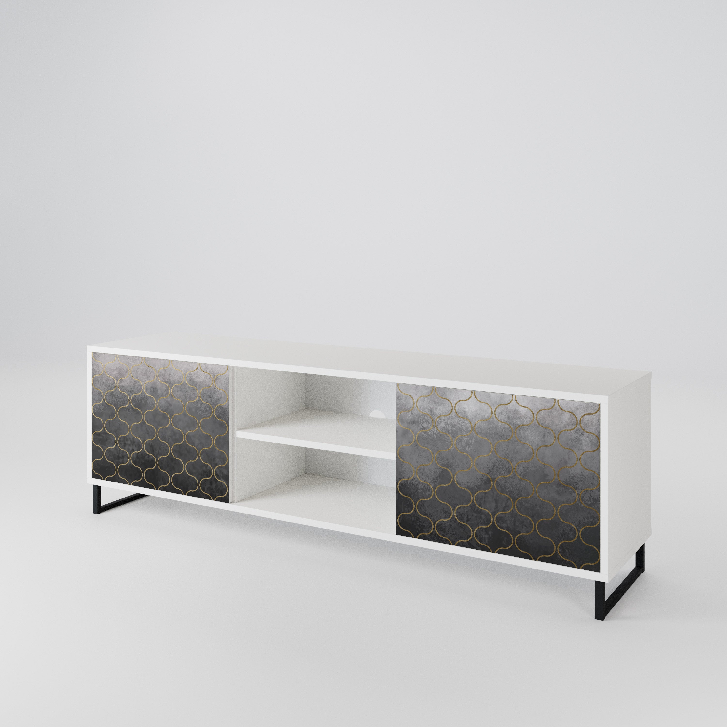 TESSELATED GRAYISH 2-türiges TV-Lowboard