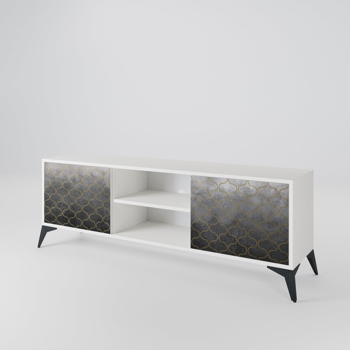 TESSELATED GRAYISH 2-türiges TV-Lowboard
