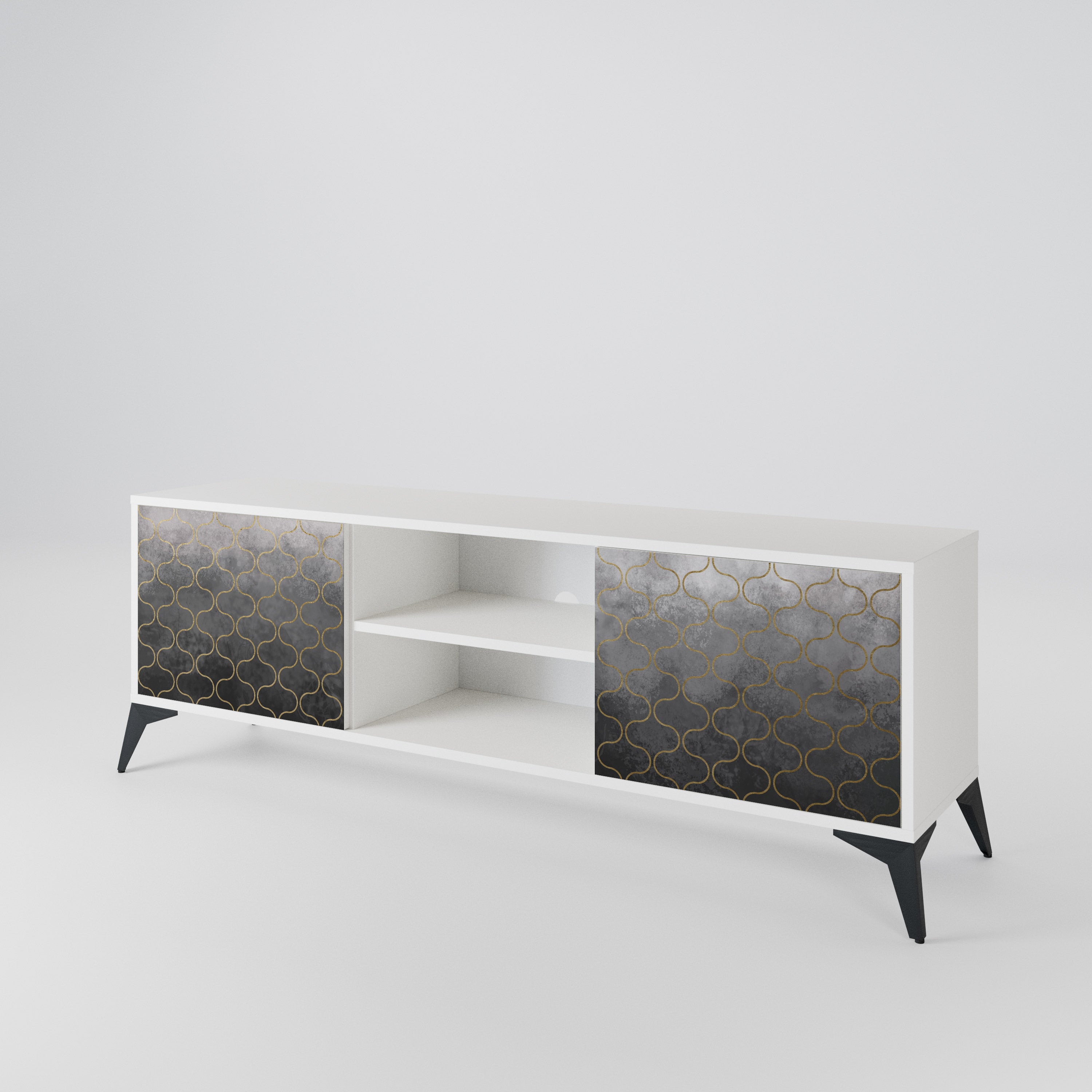 TESSELATED GRAYISH 2-türiges TV-Lowboard