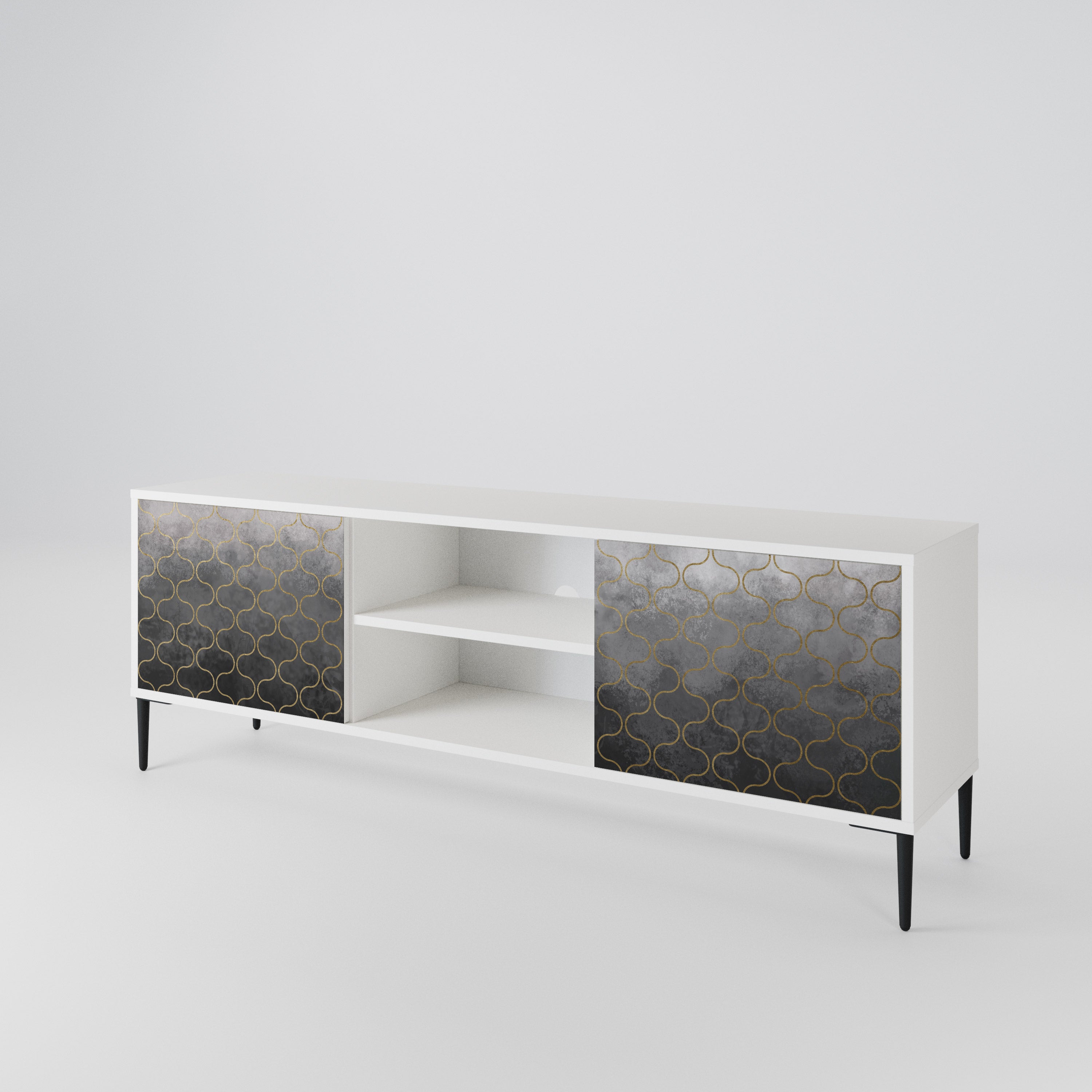 TESSELATED GRAYISH 2-türiges TV-Lowboard