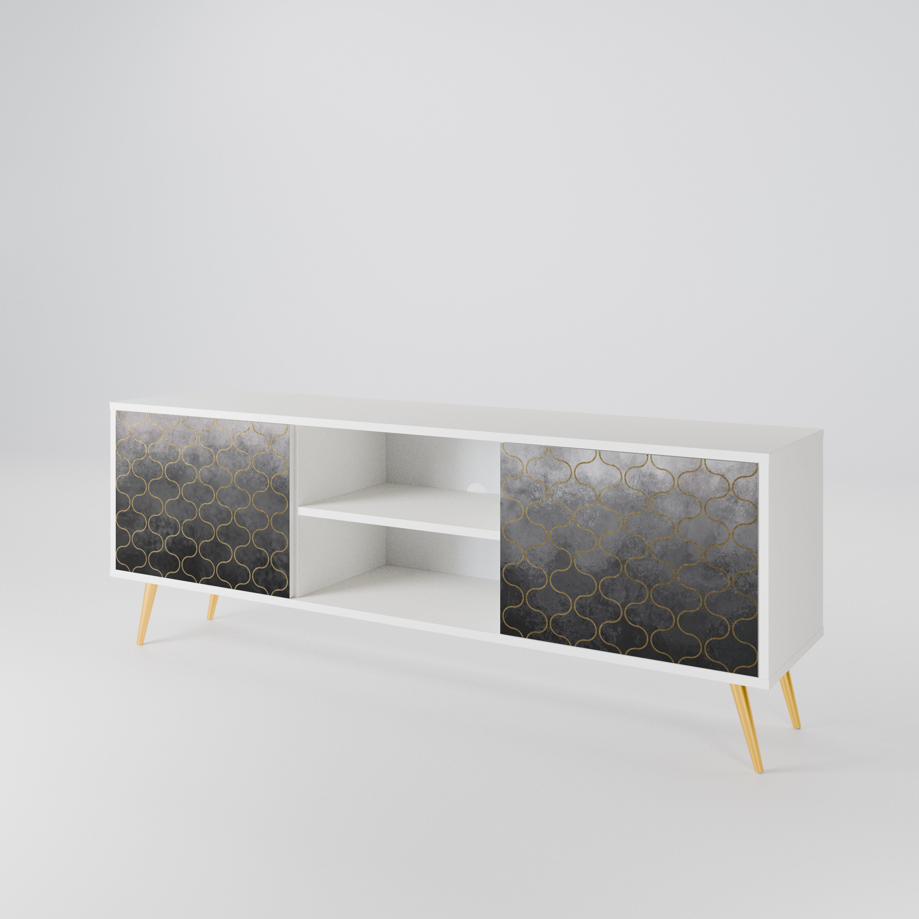 TESSELATED GRAYISH 2-türiges TV-Lowboard