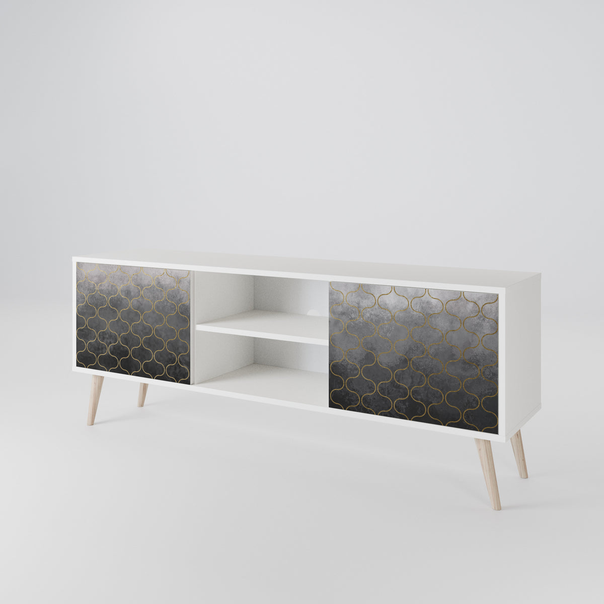 TESSELATED GRAYISH 2-türiges TV-Lowboard
