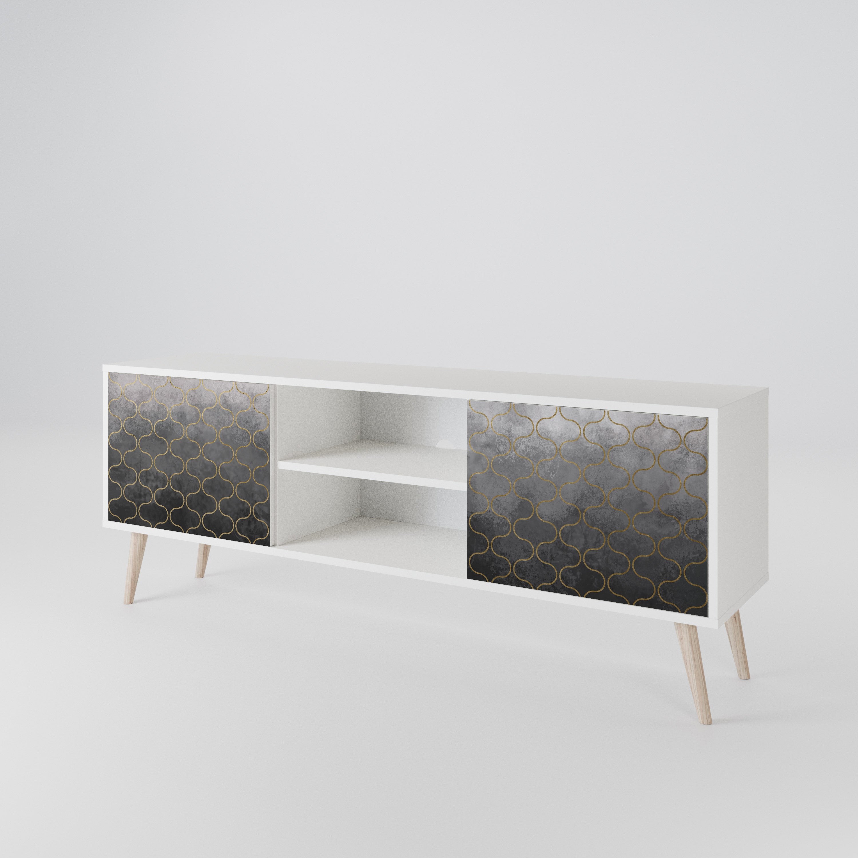 TESSELATED GRAYISH 2-türiges TV-Lowboard