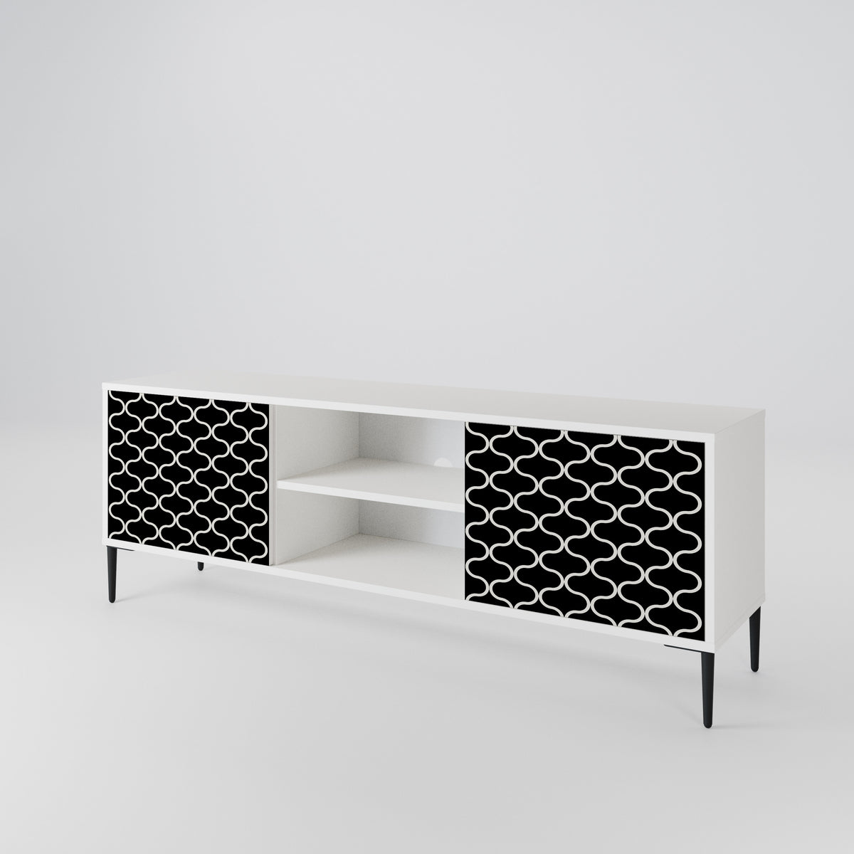 TESSELATED BLACKNESS 2-türiges TV-Lowboard