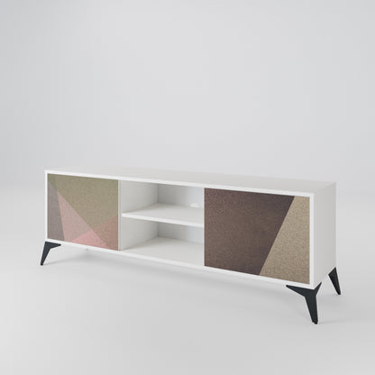 BEIGE GEOMETRY 2-Door TV Cabinet