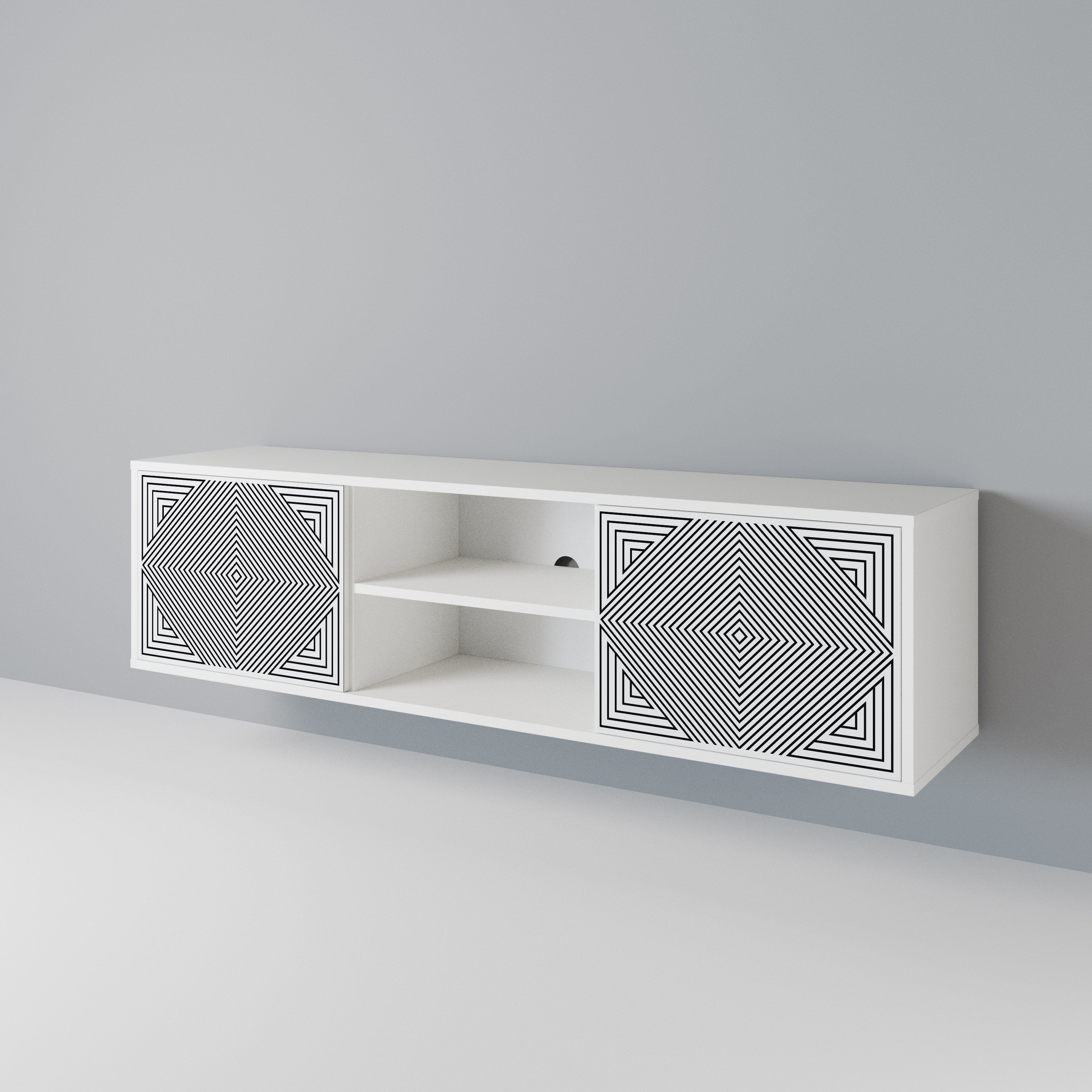 POLYGON ILLUSION 2-Door TV Cabinet