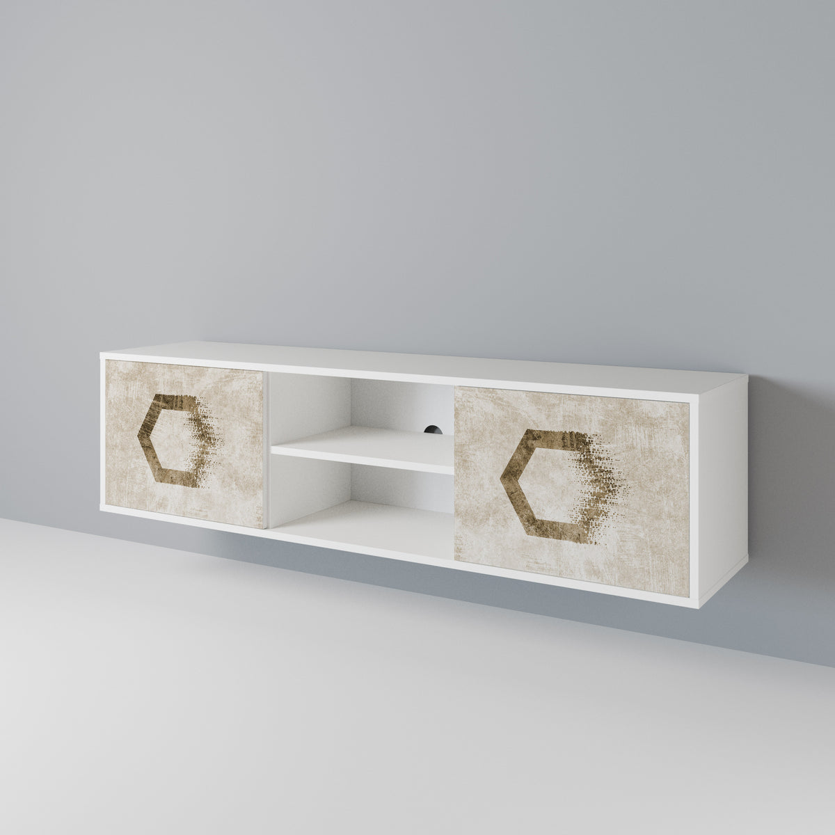 HEXAGONAL SHAPES 2-türiges TV-Lowboard