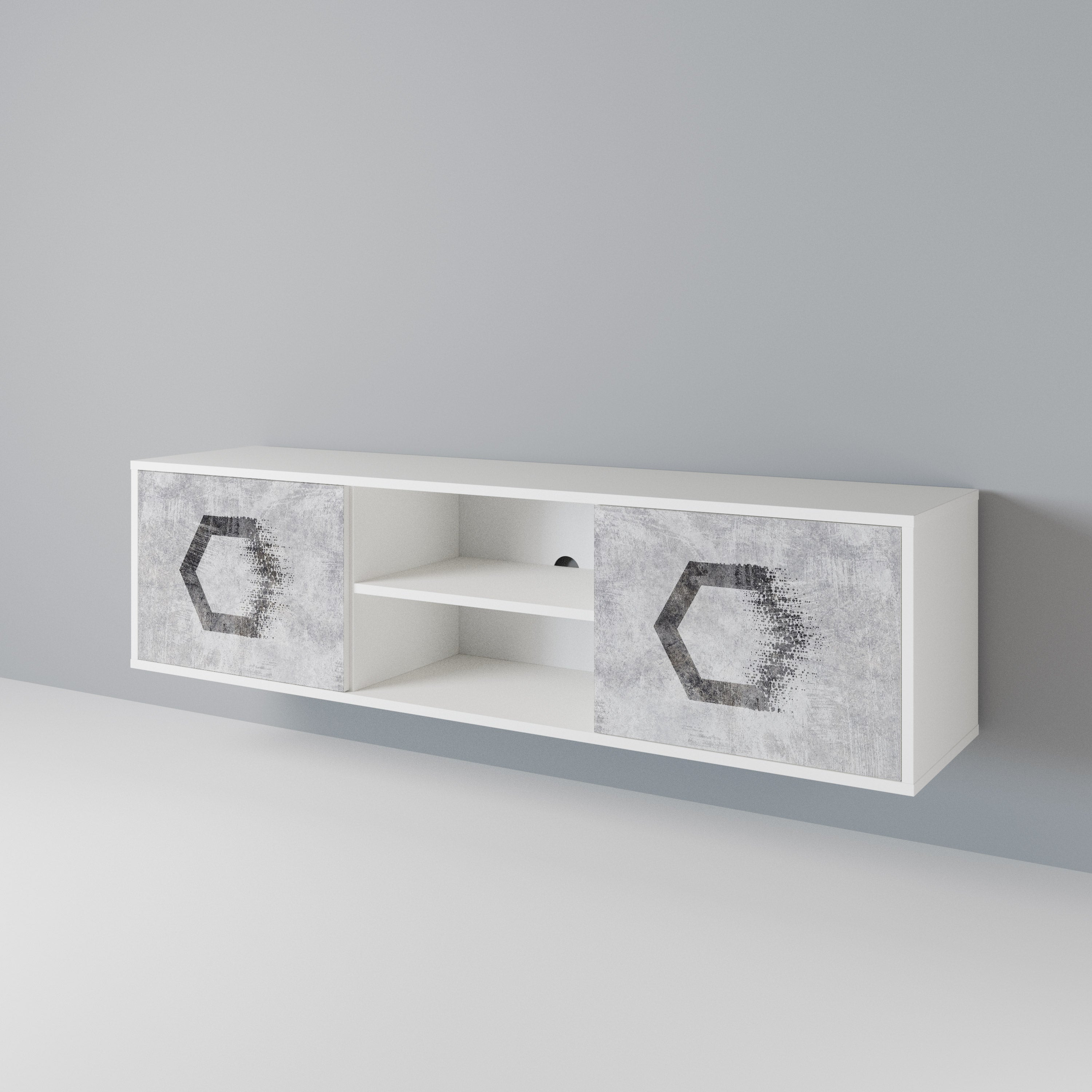 HEXAGONAL FIGURES 2-Door TV Cabinet