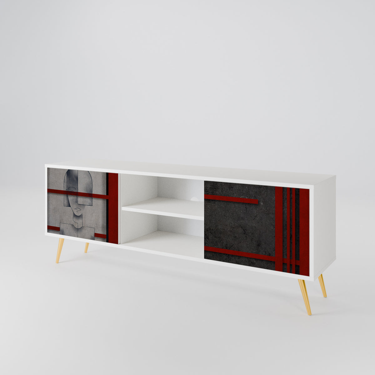 GRAY FIGURES 2-Door TV Cabinet