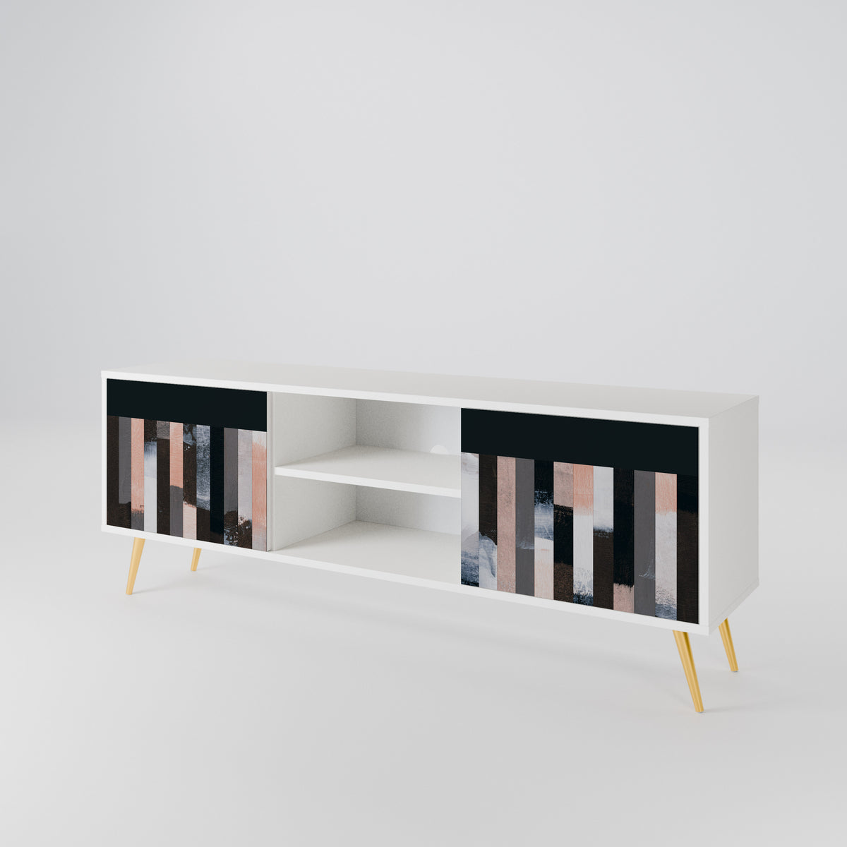 COLLAGE OF RECTANGLES 2-Door TV Cabinet