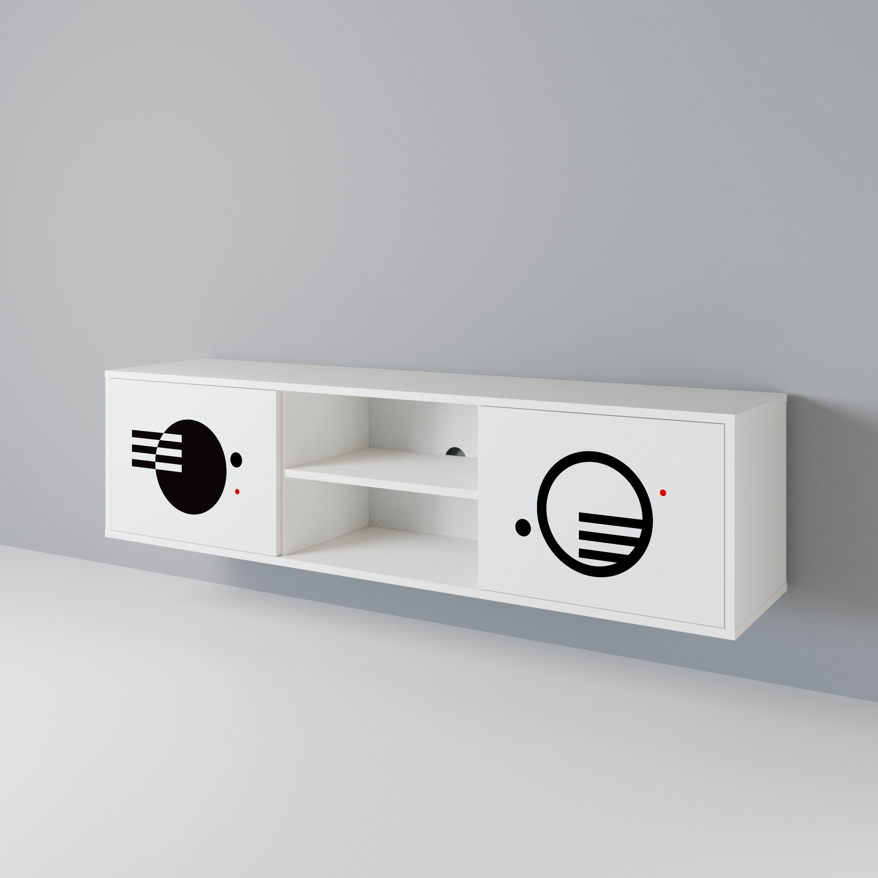 BLACK AND WHITE COMBINATION 2-türiges TV-Lowboard
