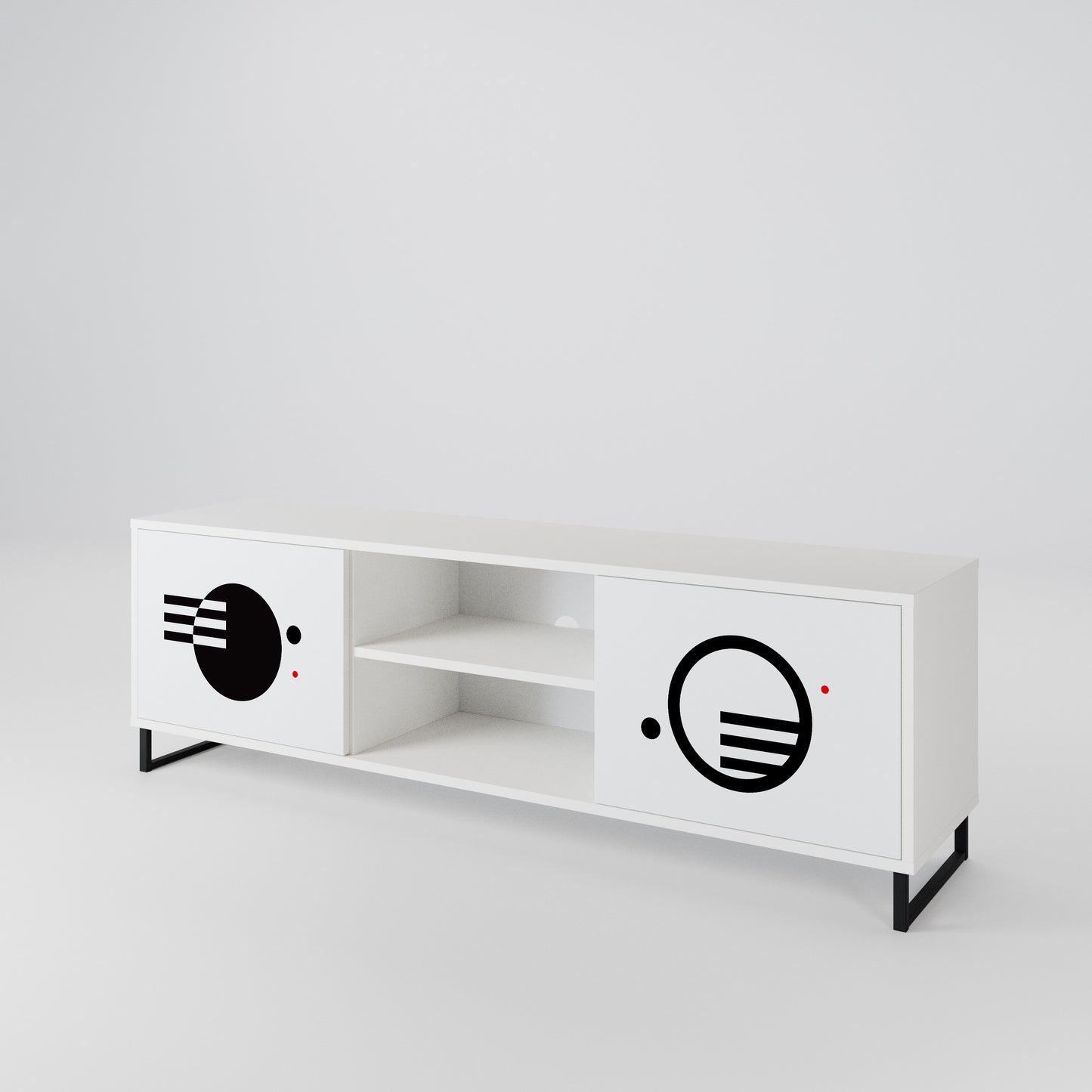 BLACK AND WHITE COMBINATION 2-türiges TV-Lowboard