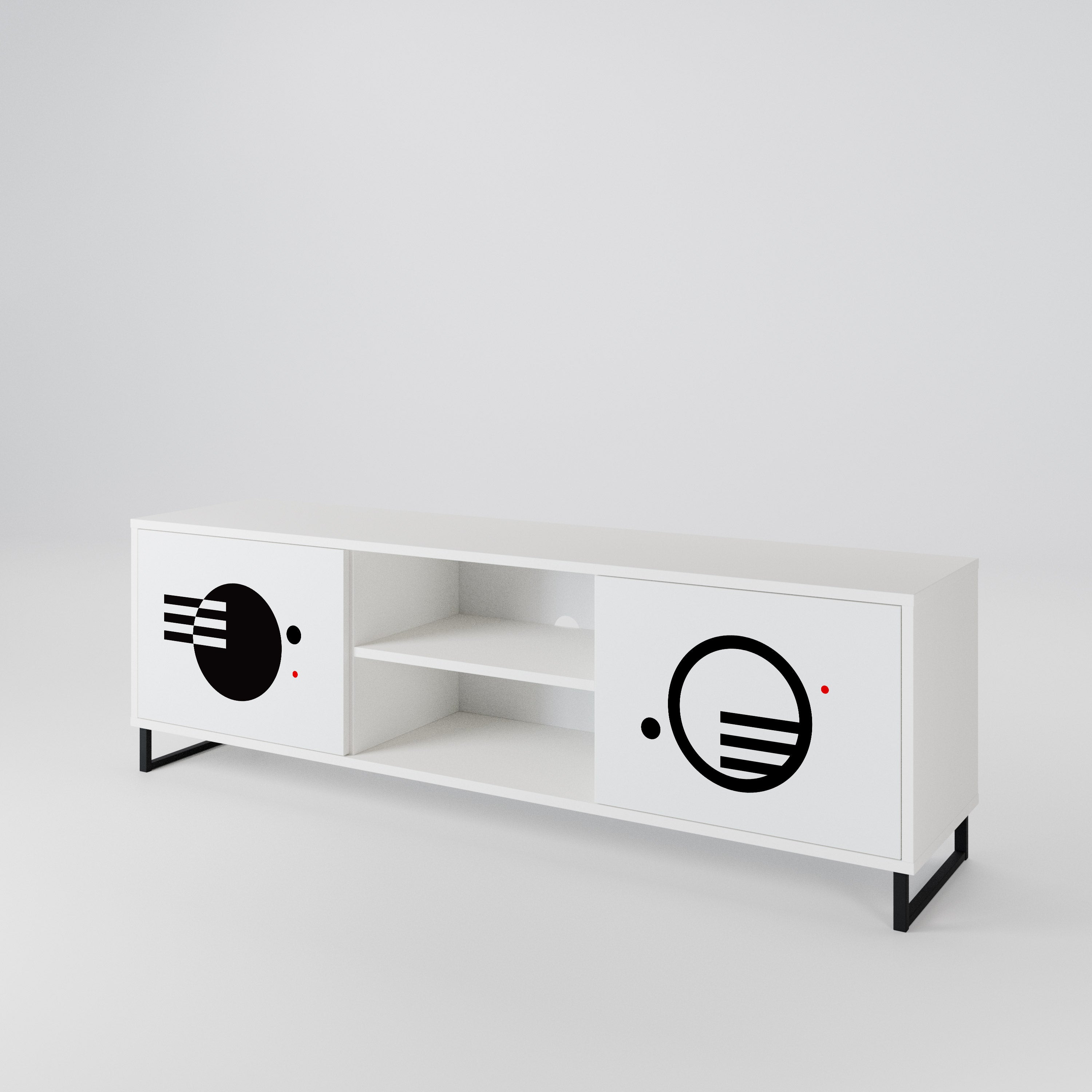BLACK AND WHITE COMBINATION 2-türiges TV-Lowboard