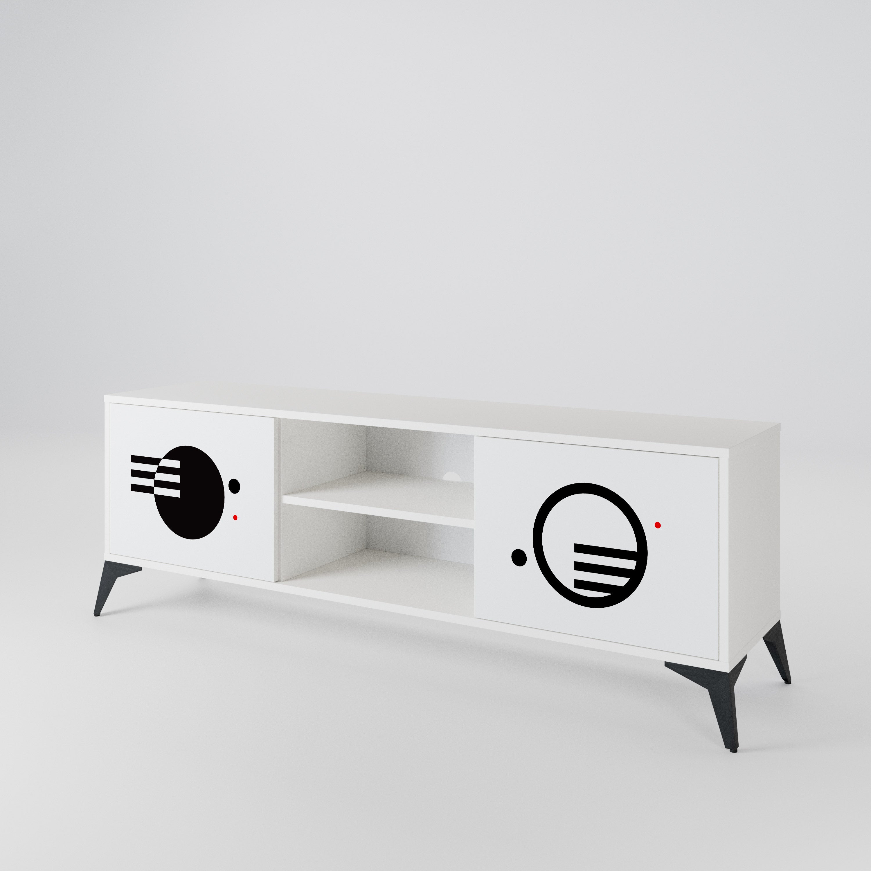 BLACK AND WHITE COMBINATION 2-türiges TV-Lowboard