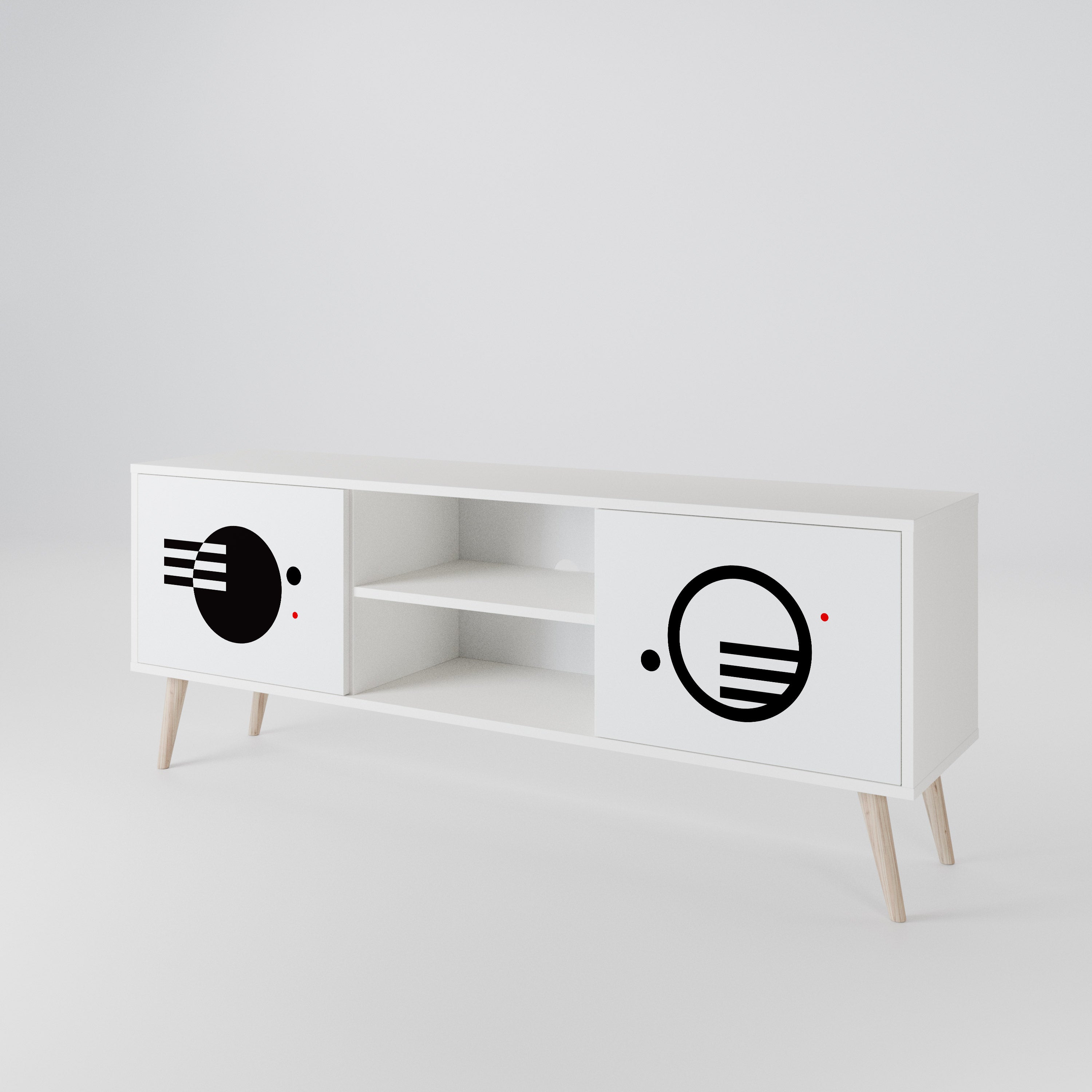 BLACK AND WHITE COMBINATION 2-türiges TV-Lowboard