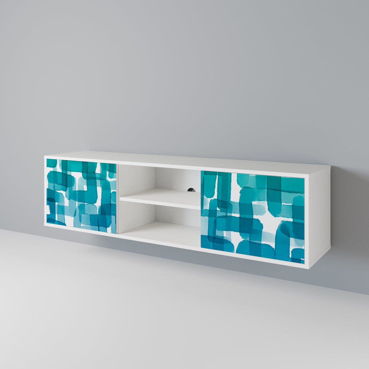 TURQUOISE RECTANGLES 2-türiges TV-Lowboard