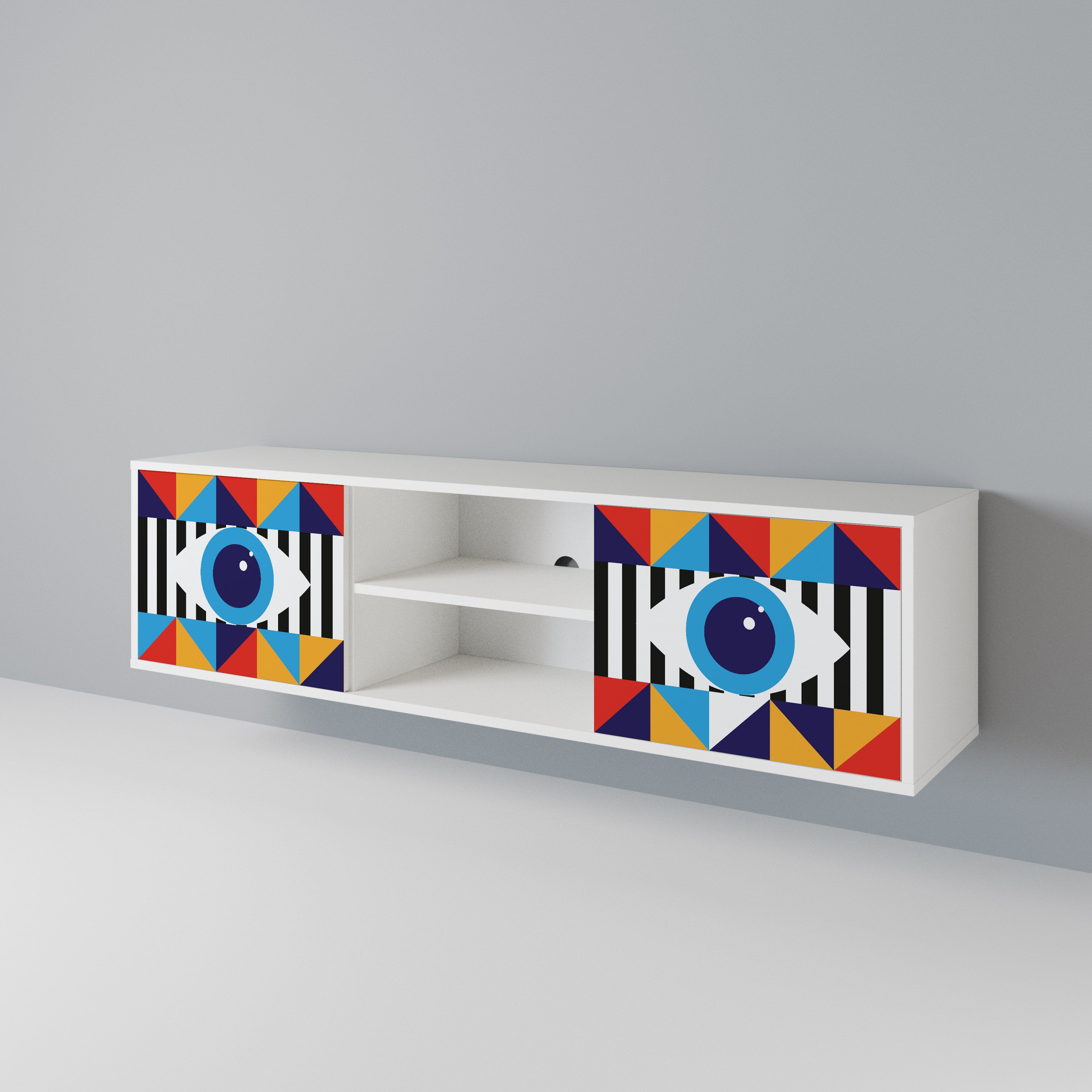 ABSTRACTION AND GEOMETRY 2-Door TV Cabinet