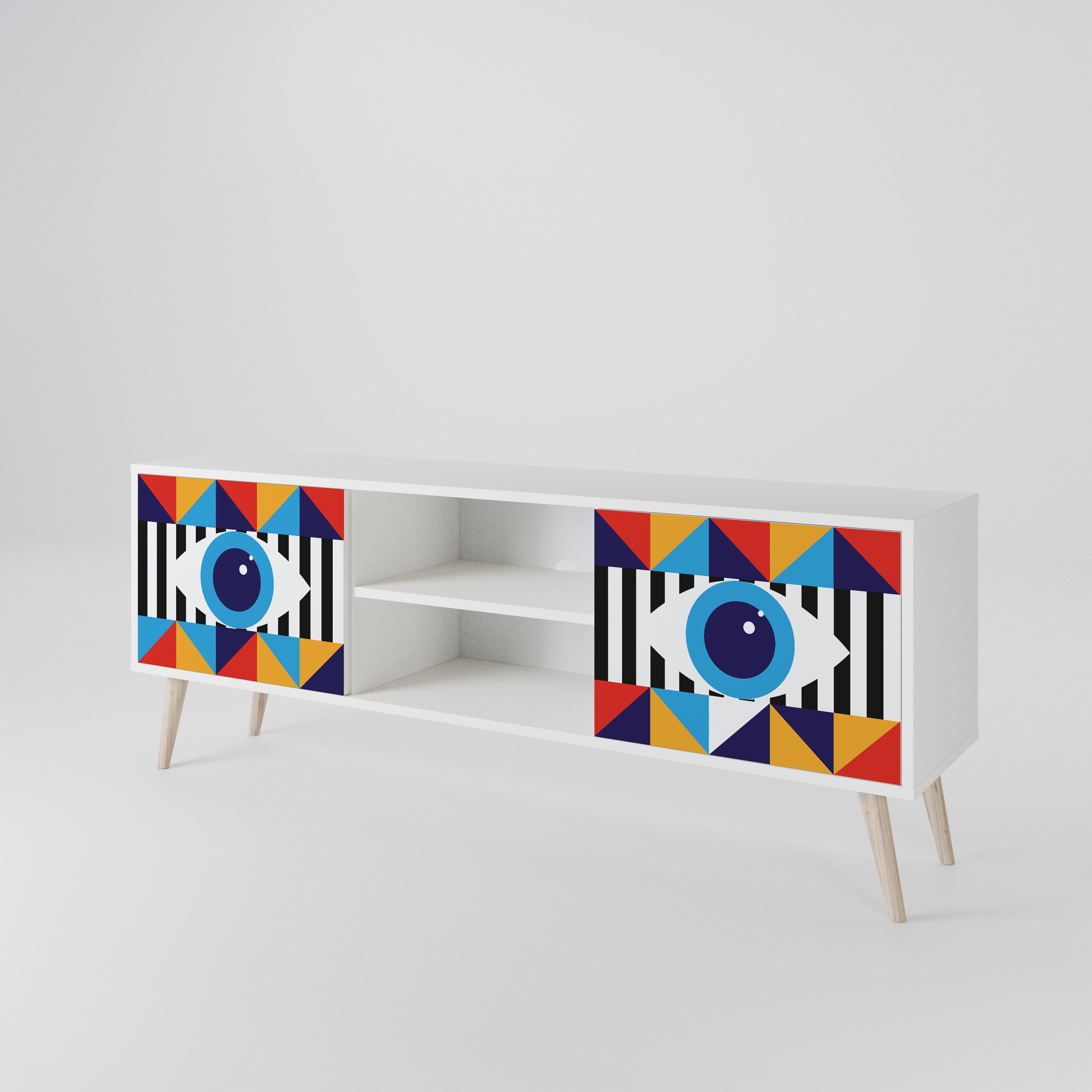 ABSTRACTION AND GEOMETRY 2-Door TV Cabinet