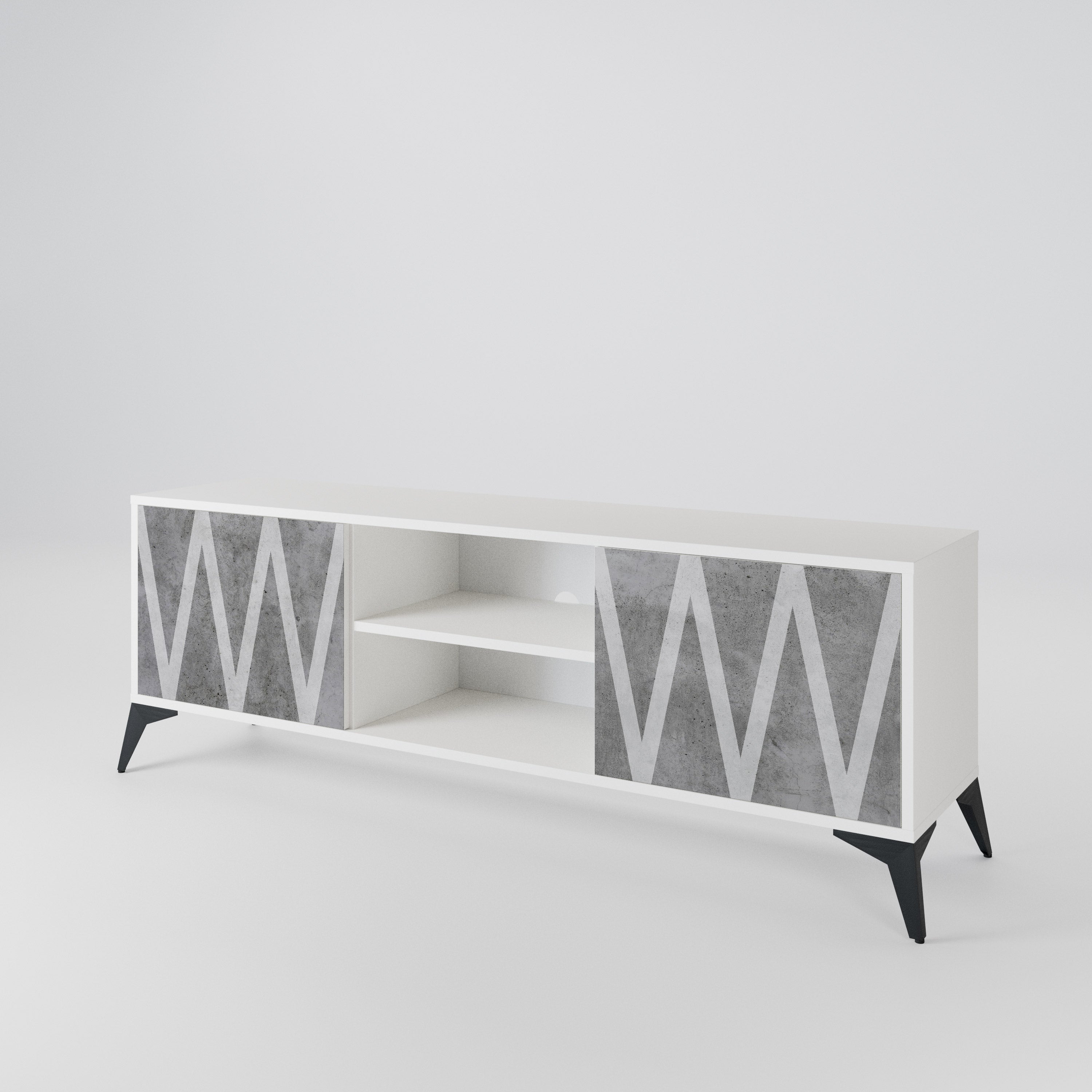 SOLID ZIG ZAG 2-Door TV Cabinet