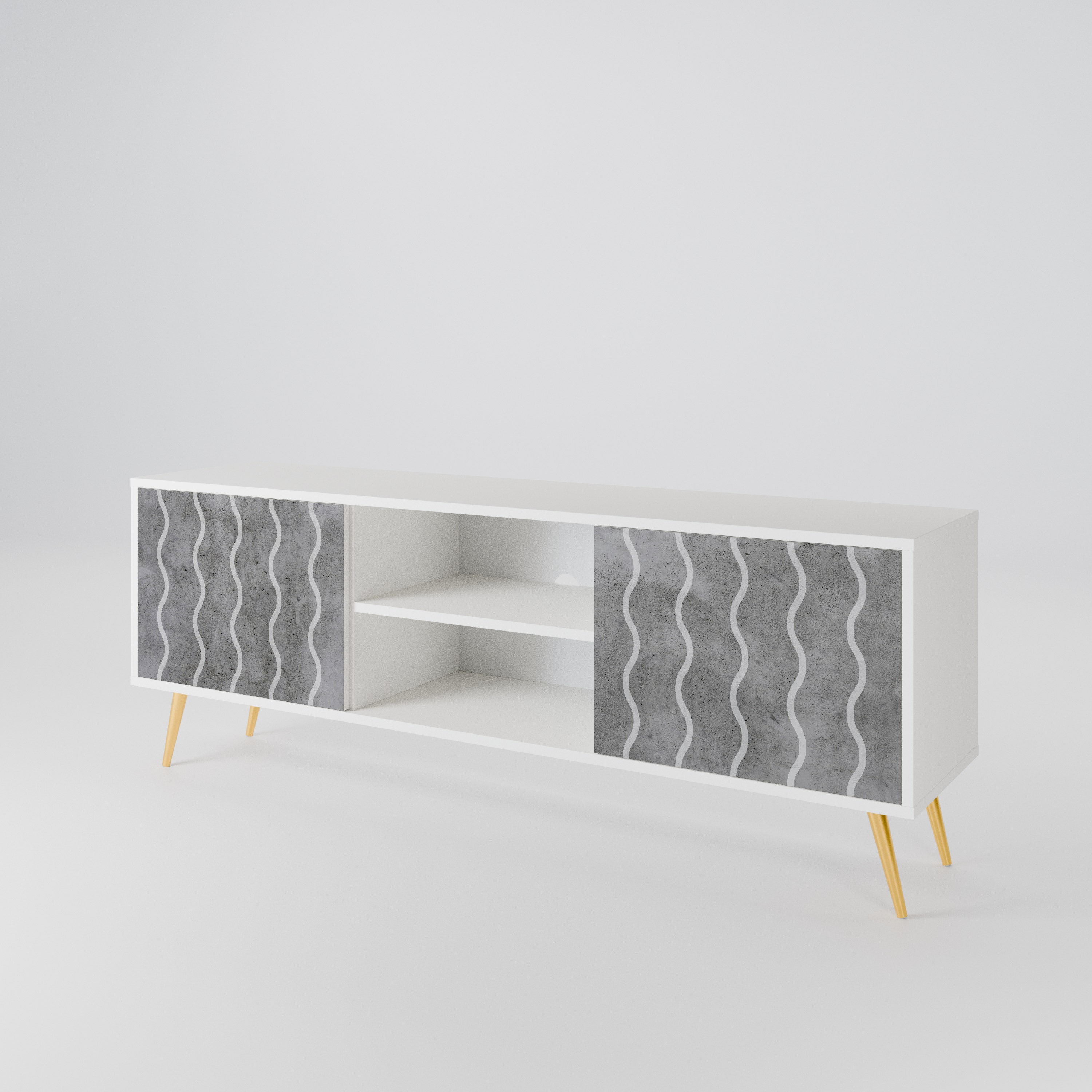 WAVES OF CONCRETE 2-Door TV Cabinet