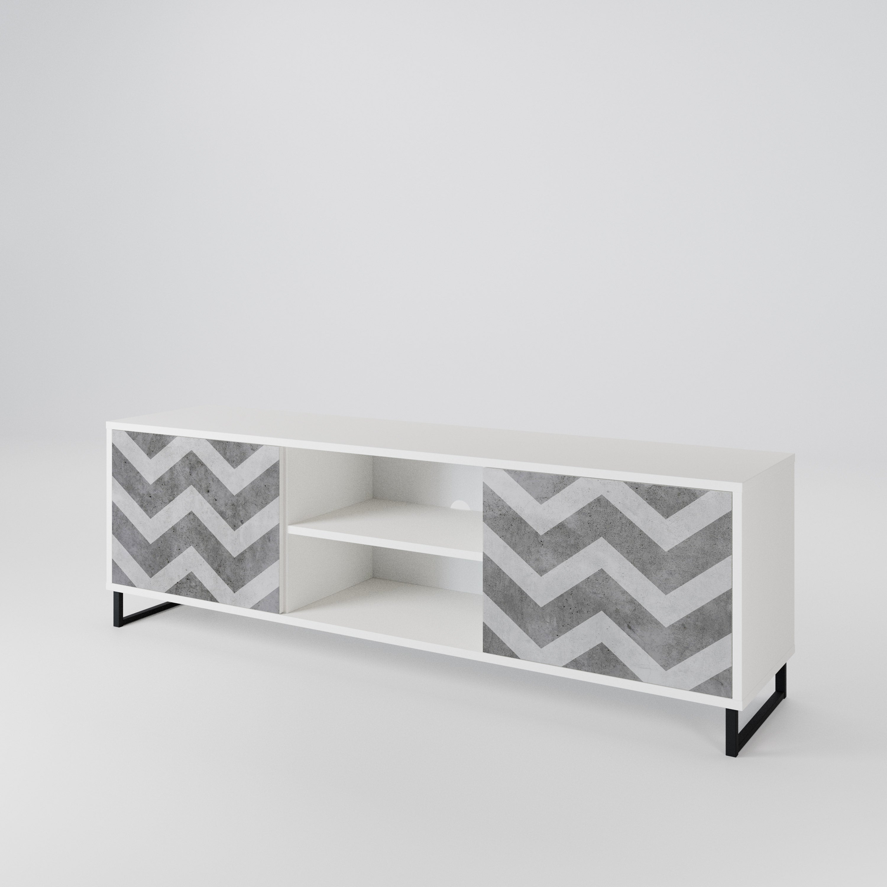 TOUGH ZIG ZAG 2-Door TV Cabinet