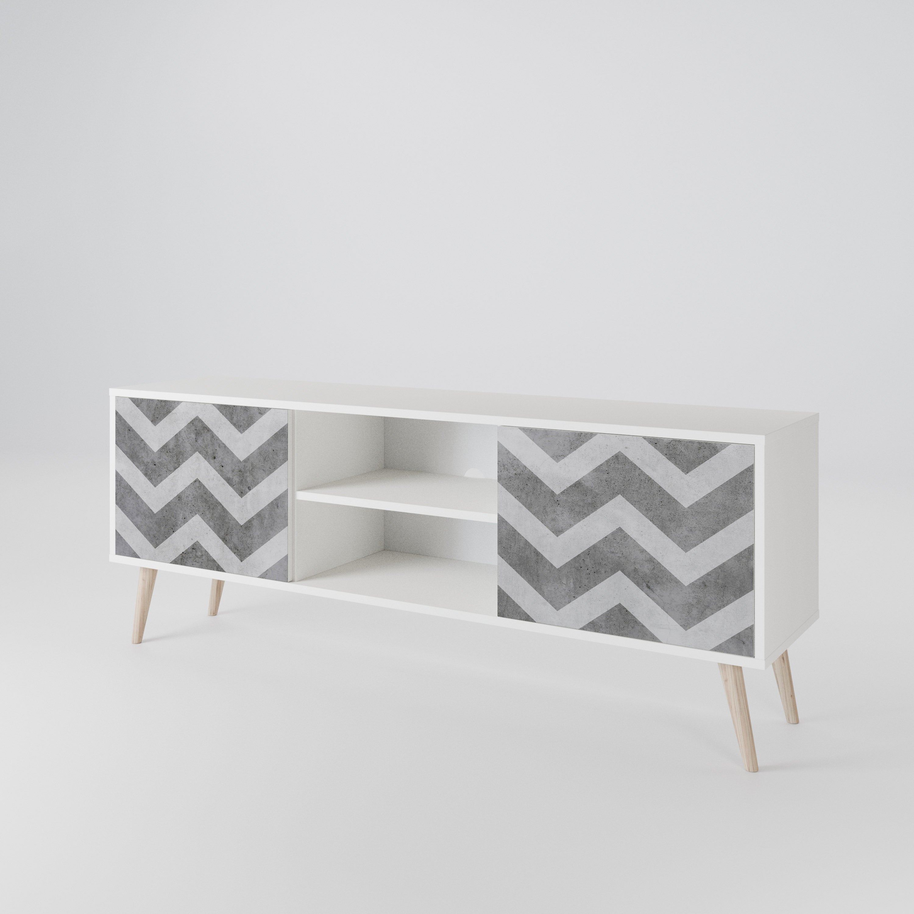 TOUGH ZIG ZAG 2-Door TV Cabinet