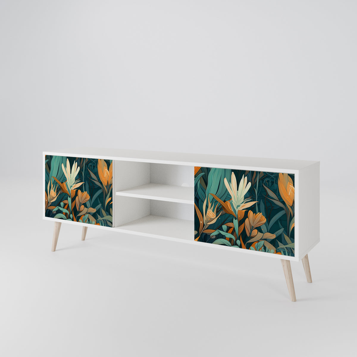 FLORAL SERENITY 2-Door TV Cabinet