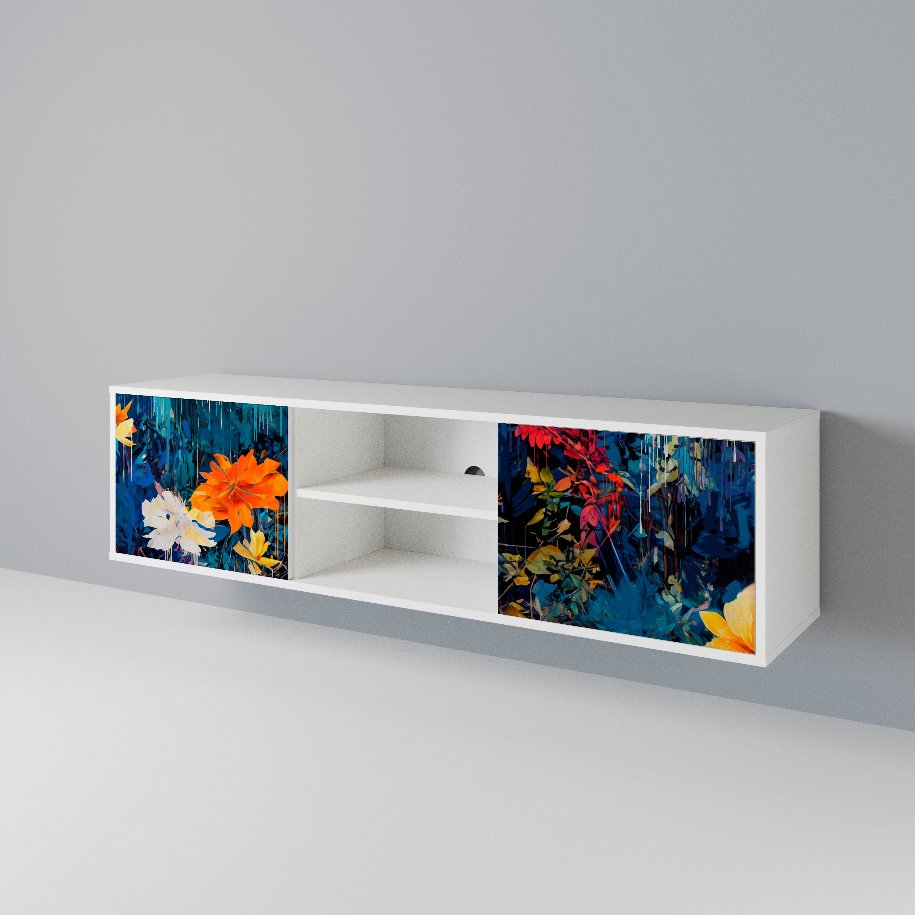 MIDNIGHT BLOSSOM 2-Door TV Cabinet