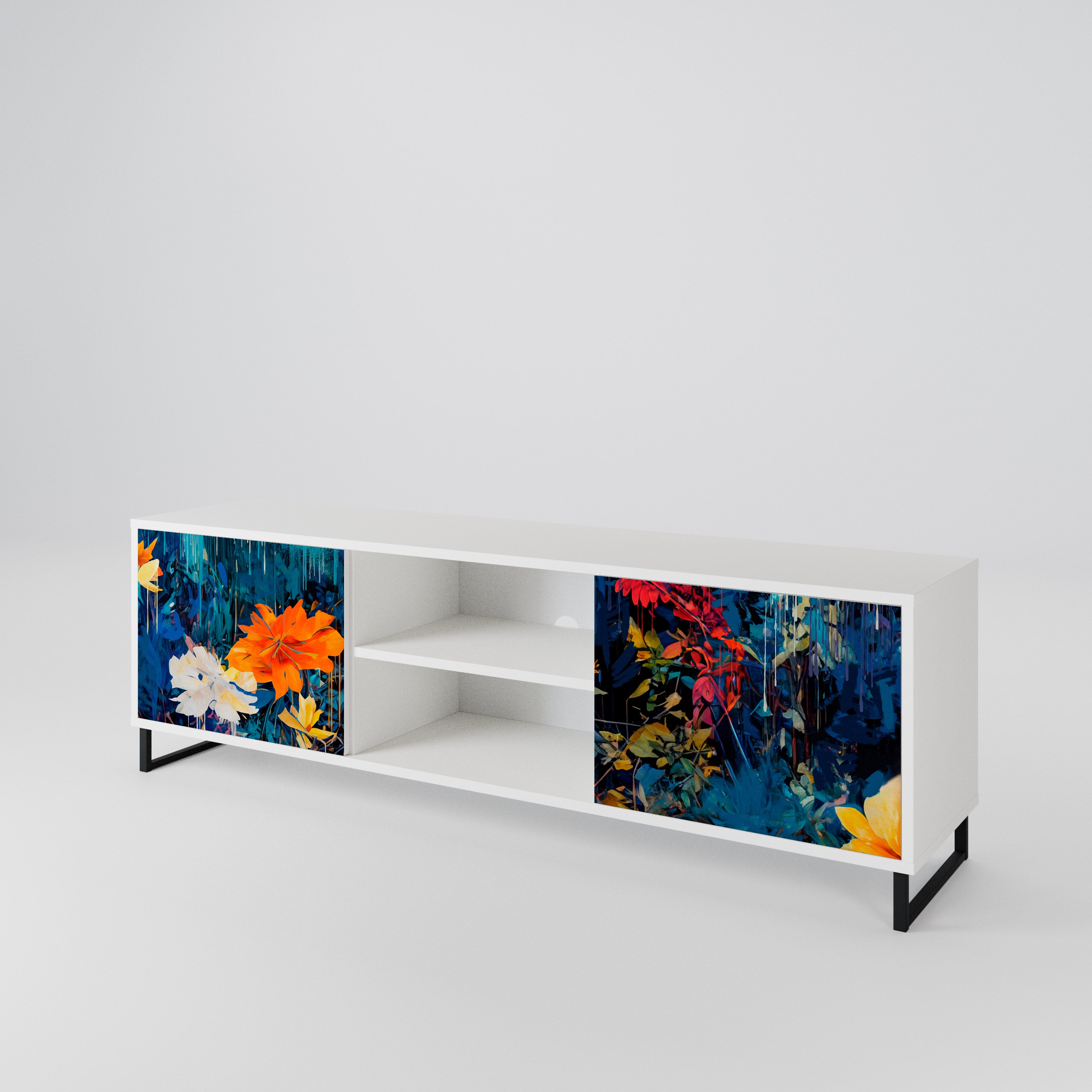 MIDNIGHT BLOSSOM 2-Door TV Cabinet