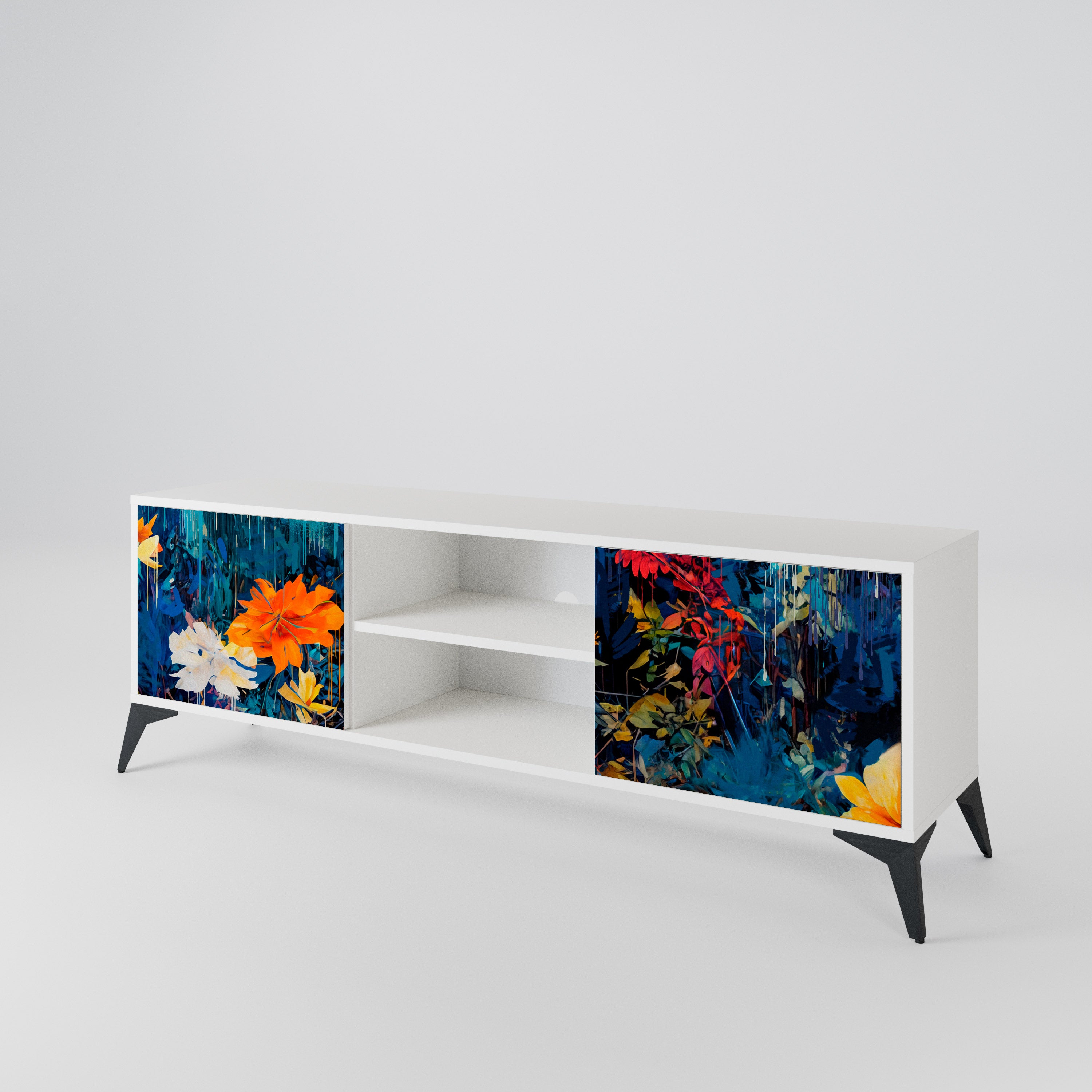 MIDNIGHT BLOSSOM 2-Door TV Cabinet