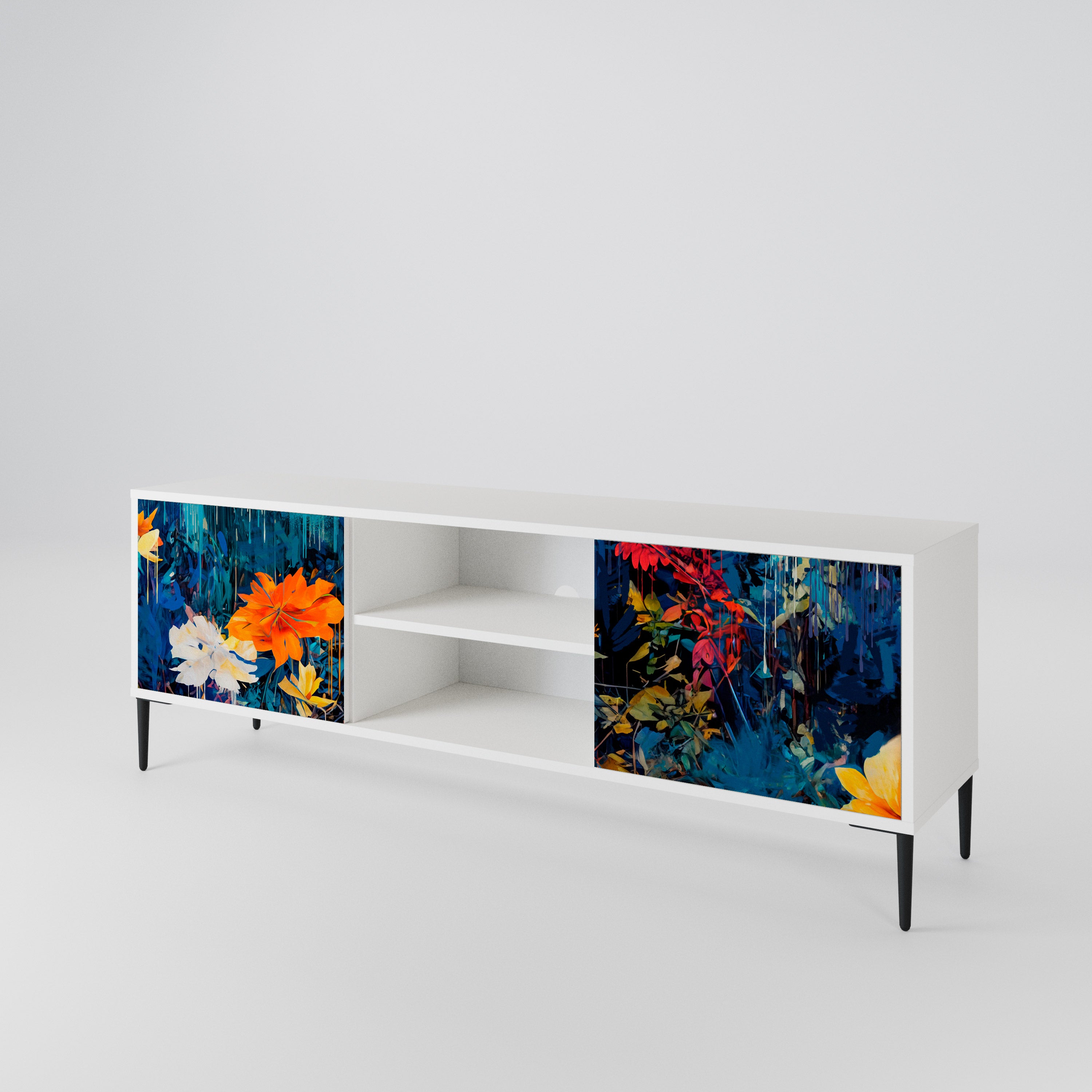 MIDNIGHT BLOSSOM 2-Door TV Cabinet