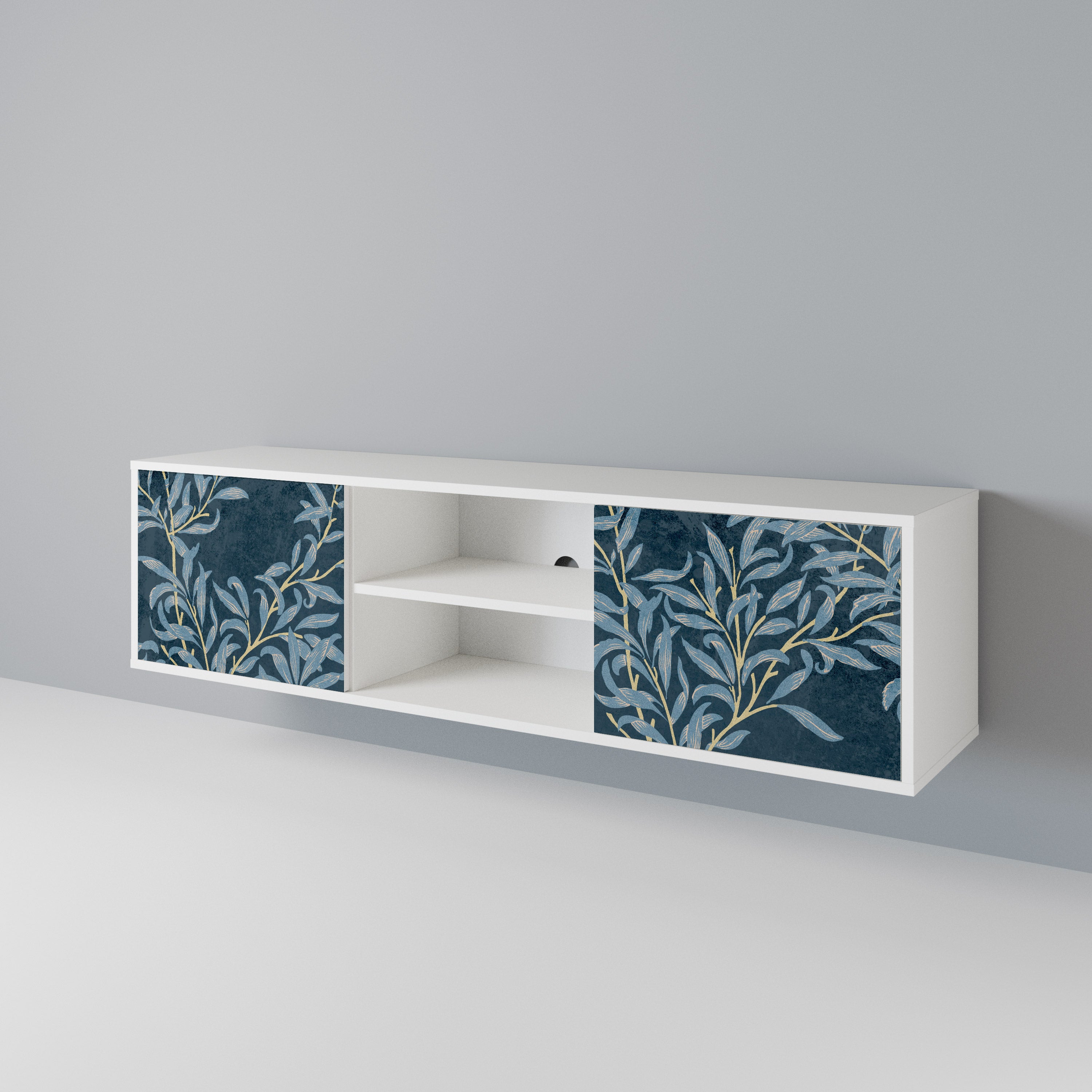 BLUE LEAVES 2-Door TV Cabinet