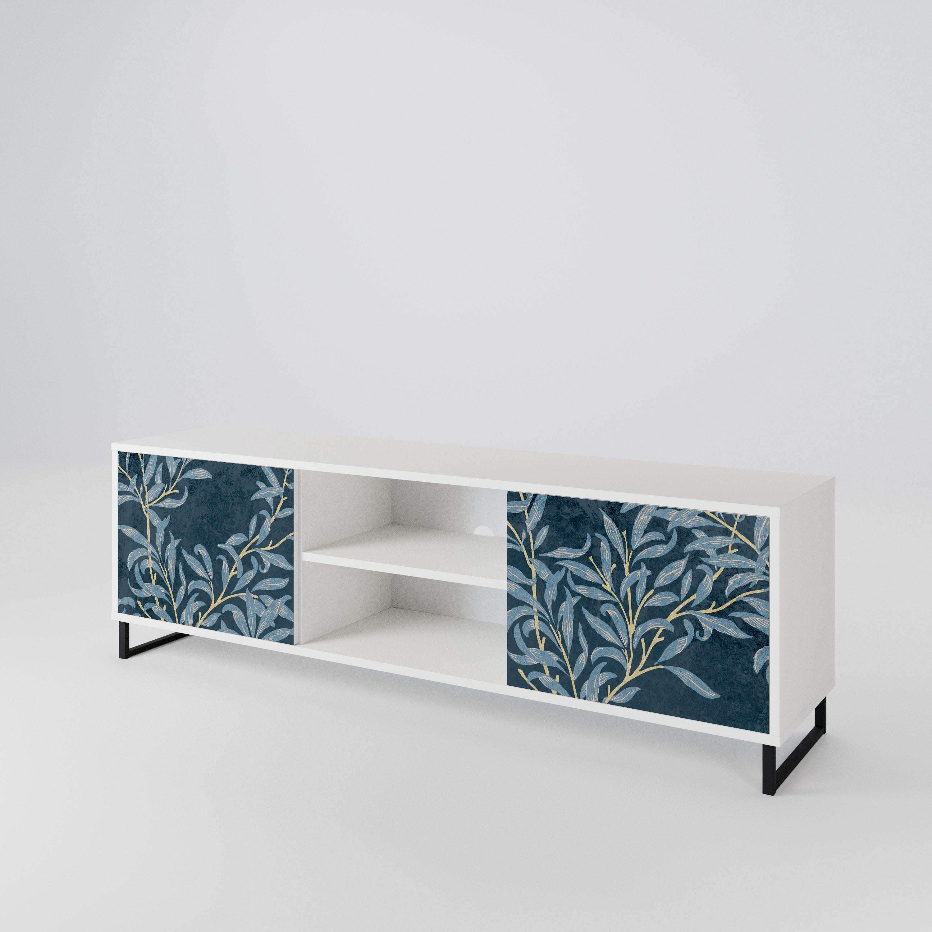 BLUE LEAVES 2-Door TV Cabinet