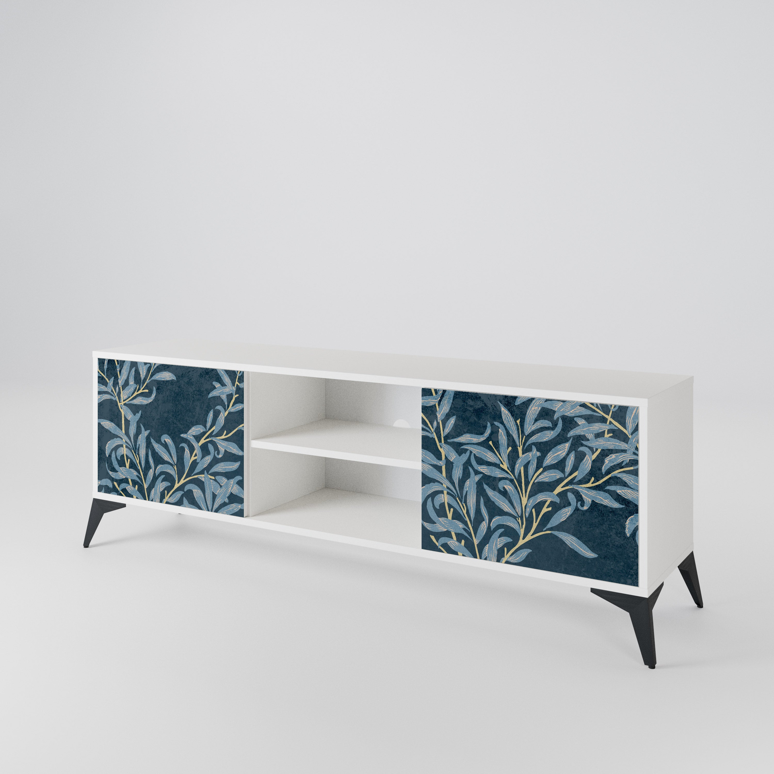 BLUE LEAVES 2-Door TV Cabinet